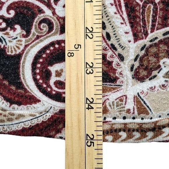 Dressbarn Pullover Sweater Womens Medium V-Neck Long Sleeve Lightweight Paisley - Picture 9 of 11